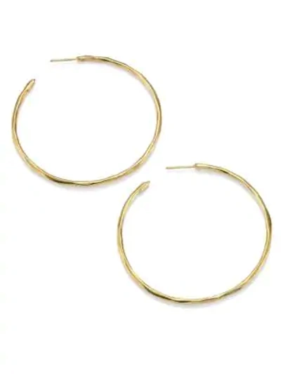 Shop Ippolita Women's Classico Medium 18k Yellow Gold Faceted Hoop Earrings