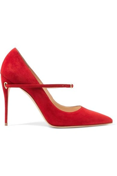 Shop Jennifer Chamandi Lorenzo Suede Pumps In Red