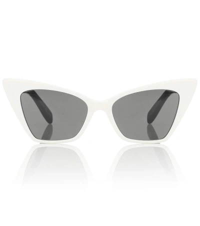 Shop Saint Laurent New Wave 244 Victoire Sunglasses In White