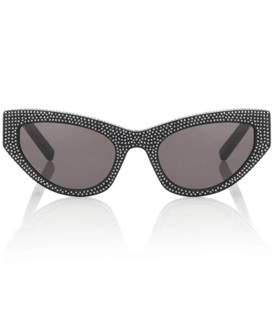 Shop Saint Laurent New Wave 215 Grace Sunglasses In Black
