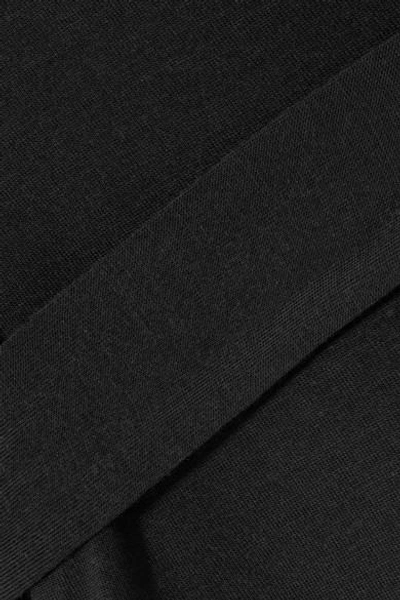 Shop Jcrew Stretch-jersey Wrap Top In Black