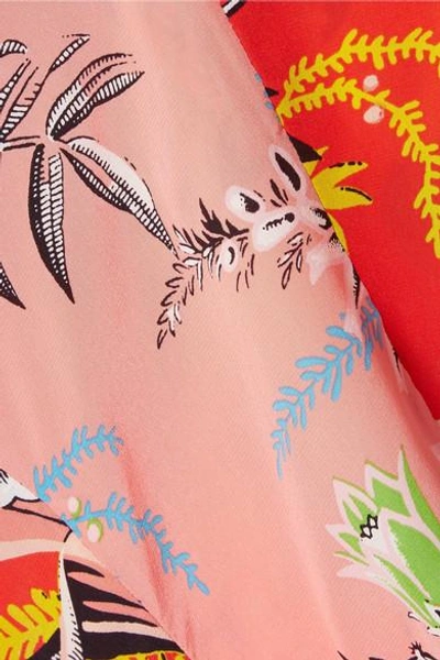 Shop Diane Von Furstenberg Paneled Floral-print Silk Crepe De Chine Maxi Dress