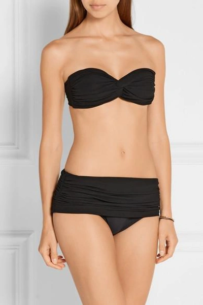Shop Norma Kamali Bill Ruched Bikini Briefs In Black
