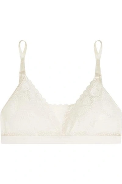 Shop Commando Perfect Stretch-lace Soft-cup Bra In Ivory