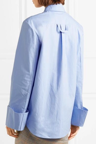 Shop A.w.a.k.e. Strict Cotton-poplin Shirt In Blue