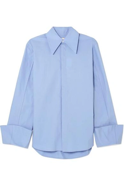 Shop A.w.a.k.e. Strict Cotton-poplin Shirt In Blue
