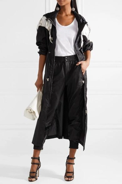 Shop Isabel Marant Marston Ruched Cotton-gabardine Tapered Pants In Black