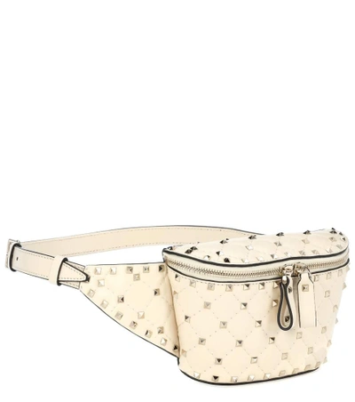 Shop Valentino Rockstud Leather Belt Bag In White