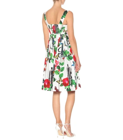 Shop Dolce & Gabbana Cotton Poplin Sun Dress In Multicoloured