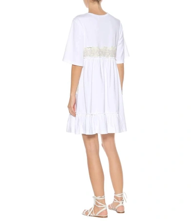 Shop See By Chloé Lace-paneled Jersey Dress In White