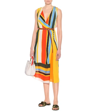 Tory Burch Bettina Runway Striped Silk Dress In Multicoloured | ModeSens