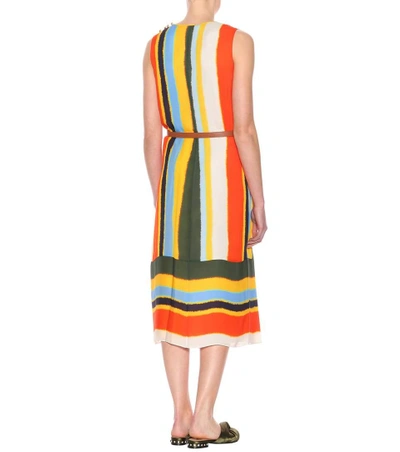 Tory Burch Bettina Runway Striped Silk Dress In Multicoloured | ModeSens