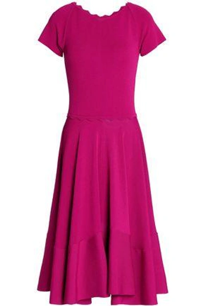 Shop Antonio Berardi Woman Scalloped Ponte Dress Magenta