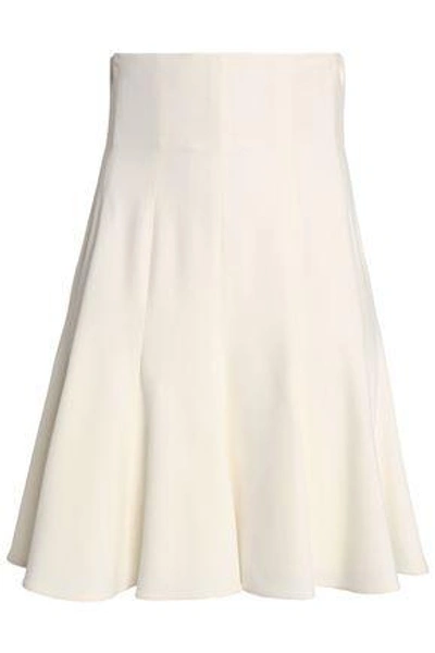 Shop Dolce & Gabbana Woman Pleated Crepe Mini Skirt Off-white