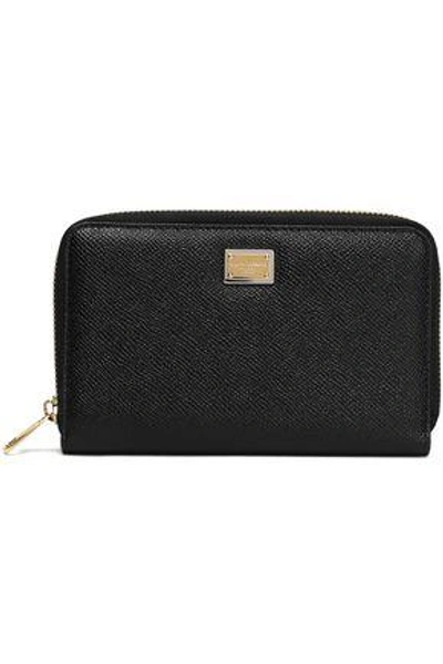 Shop Dolce & Gabbana Woman Textured-leather Wallet Black