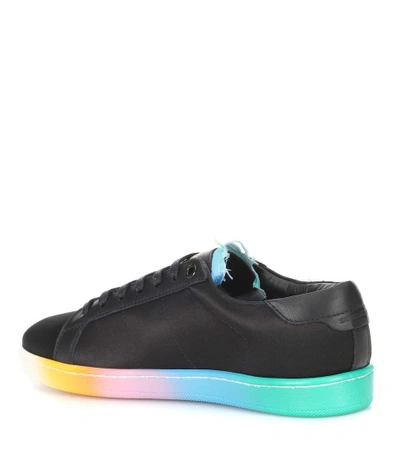 Shop Saint Laurent Satin Sneakers In Black