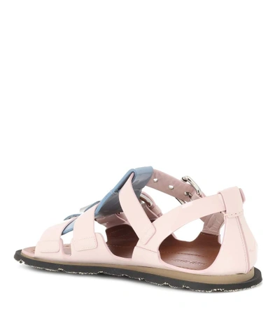 Shop Miu Miu Patent Leather Sandals In Pink