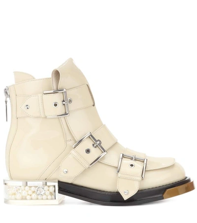 Shop Alexander Mcqueen Leather Ankle Boots In White