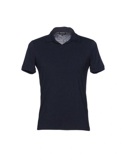 Shop Giorgio Armani Polo Shirts In Bright Blue