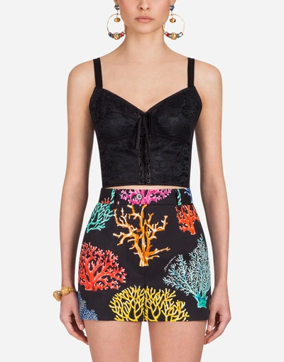 Shop Dolce & Gabbana Lace Corset Top In Black