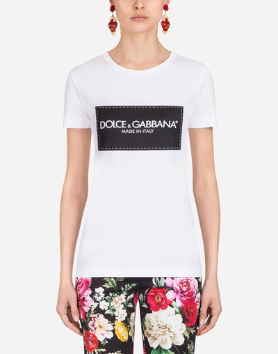 Shop Dolce & Gabbana Printed Cotton T-shirt In Multicolor