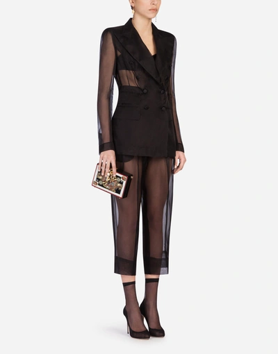 Shop Dolce & Gabbana Organza Pants In Black