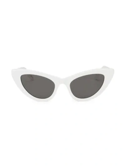 Shop Saint Laurent New Wave 213 Lily Sunglasses/52mm In Ivory
