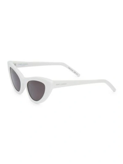 Shop Saint Laurent New Wave 213 Lily Sunglasses/52mm In Ivory