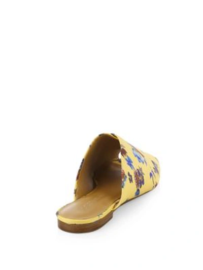Shop Rebecca Minkoff Anden Wrapped Silk Floral Slides In Butterscotch