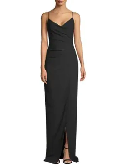 Shop Black Halo Bowery V-neck Gown In Black
