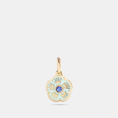 Shop Coach Tea Rose Charm - Women's In Light Turquoise/gold