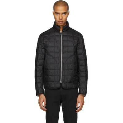 Shop Moncler Black Down Quilted Zip Jacket