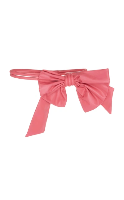 Shop Maison Margiela Leather Bow Belt In Pink