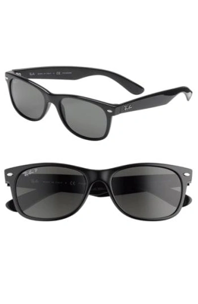 Shop Ray Ban 'new Wayfarer' 55mm Polarized Sunglasses In Matte Black