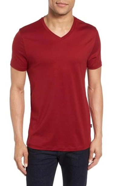 Shop Hugo Boss V-neck T-shirt In Red