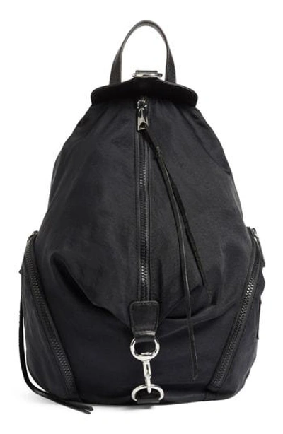 Shop Rebecca Minkoff Julian Nylon Backpack - Black In Black/ Silver
