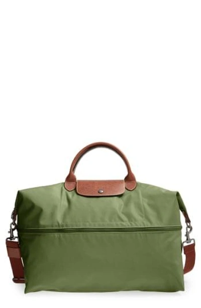 Shop Longchamp Le Pliage 21-inch Expandable Travel Bag In Khaki