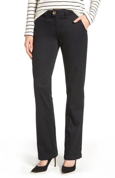 Shop Jag Jeans Standard Stretch Twill Trousers In Black