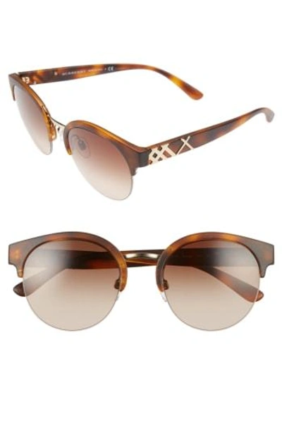 Shop Burberry 52mm Gradient Semi Rimless Sunglasses - Light Havana