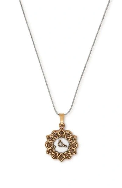 Shop Alex And Ani Aries Expandable Pendant Necklace In Cancer/ Two-toned