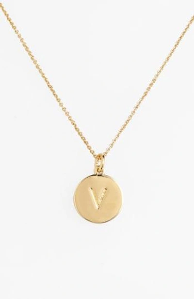 Shop Kate Spade 'one In A Million' Initial Pendant Necklace In V- Gold