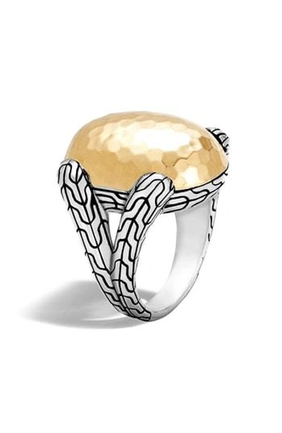 Shop John Hardy Classic Chain Dome Ring In Gold/ Silver
