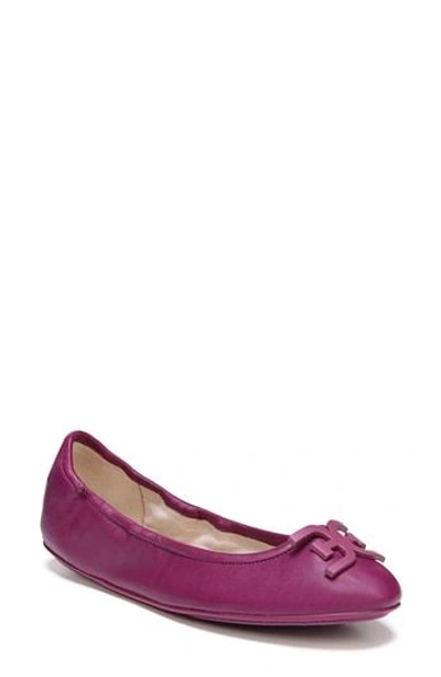 Shop Sam Edelman Florence Ballet Flat In Mulberry Pink Leather