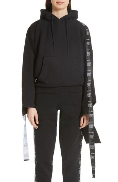 Shop Vetements Tape Hoodie In Black