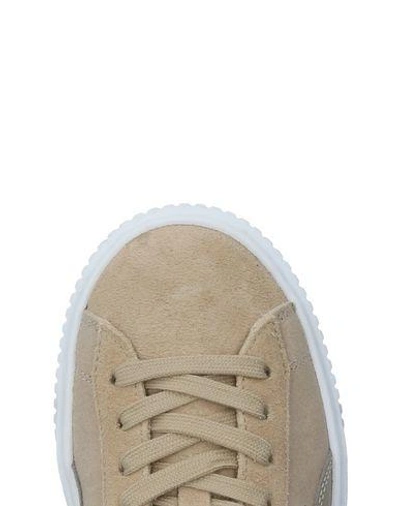 Shop Puma Basket Platform Met Saf Wn's Woman Sneakers Sand Size 8 Leather, Textile Fibers In Beige