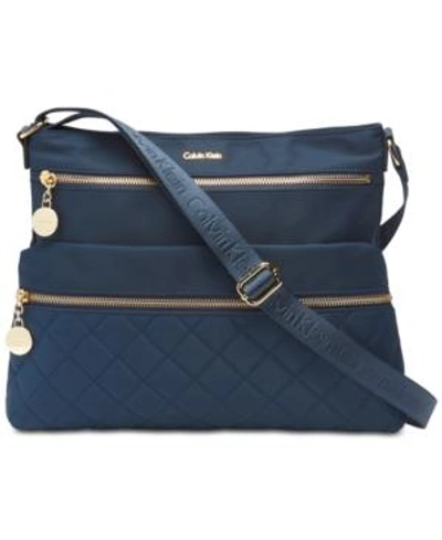 Shop Calvin Klein Stefani Medium Crossbody In Navy