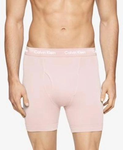 Shop Calvin Klein Men's Cotton Stretch Boxer Briefs 3-pack Nu2666 In Light Pink/stone Gray/black