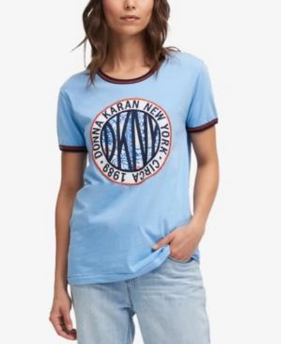 Shop Dkny Graphic-print T-shirt In Morning Blue