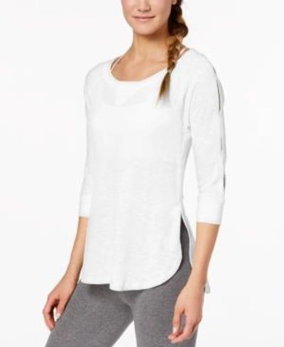 Shop Calvin Klein Performance Cutout-sleeve Top In White