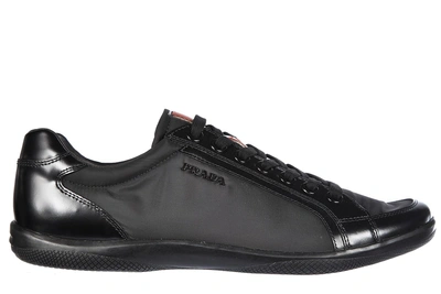 Men's Shoes Leather Trainers Sneakers In Black | ModeSens